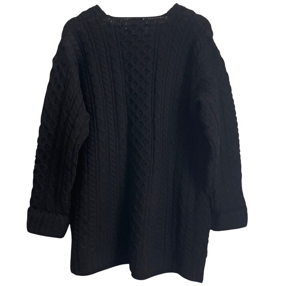 Carraig Donn Irish Cable Knit Fisherman Sweater Size XL Chunky Merino Wool - Picture 2 of 9